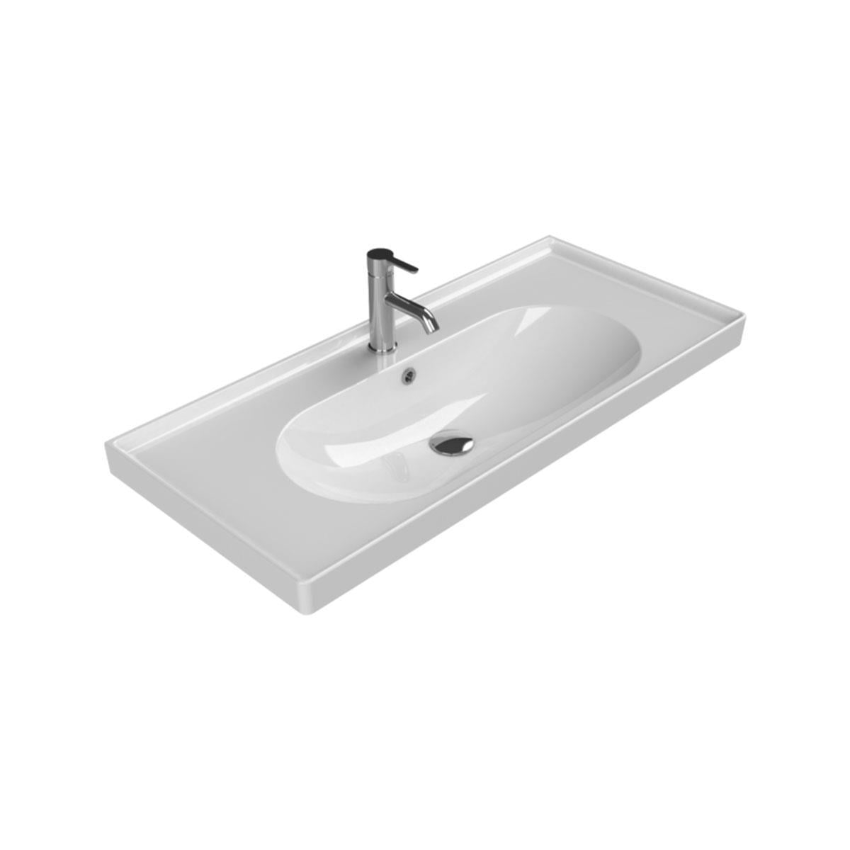 Turkuaz Ceratyle Arya Etajer Uyumlu Damlalıklı Lavabo 100*45 cm