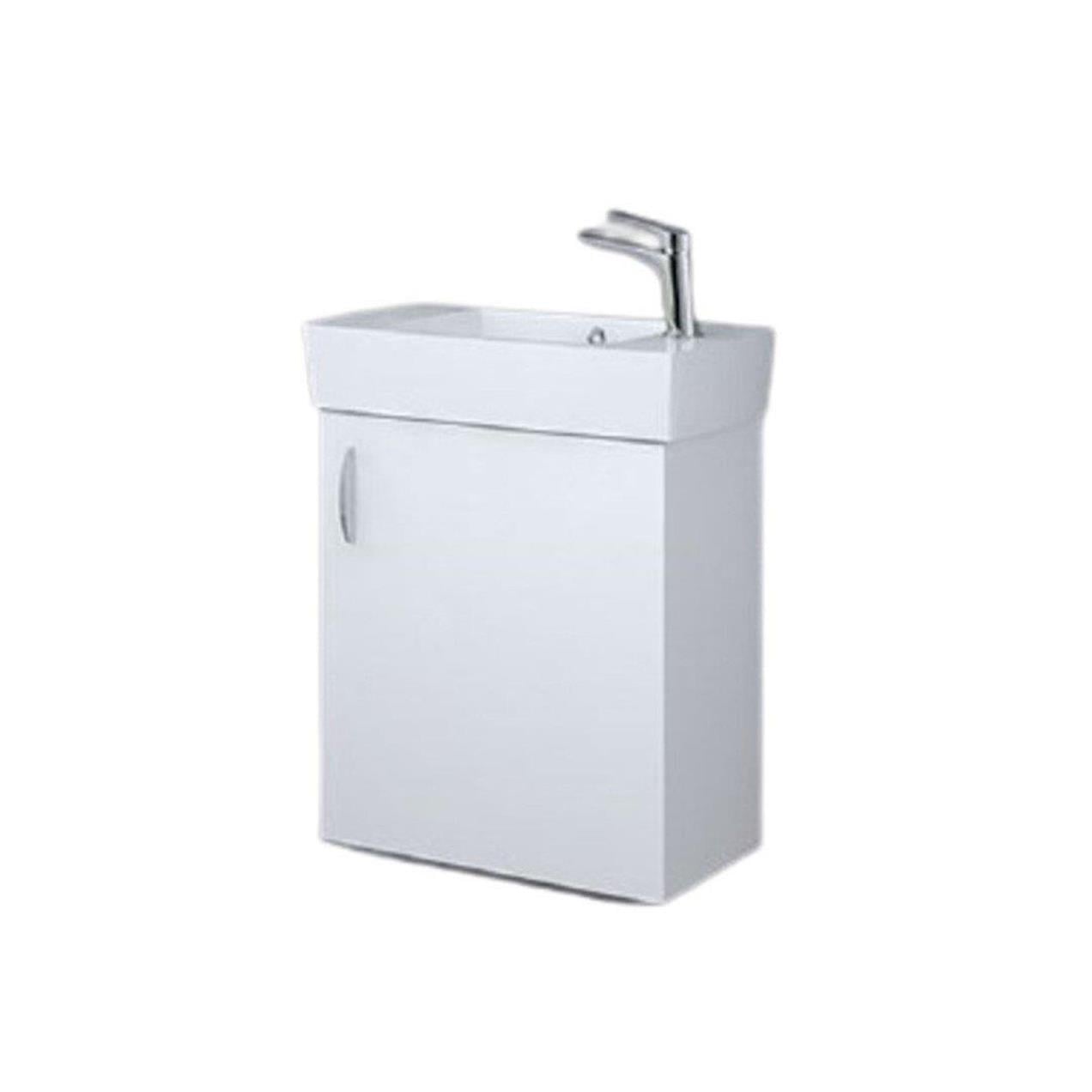 Turkuaz City Lavabo 25*50cm (SAĞ) ve Minica Banyo Dolabı-BEYAZ
