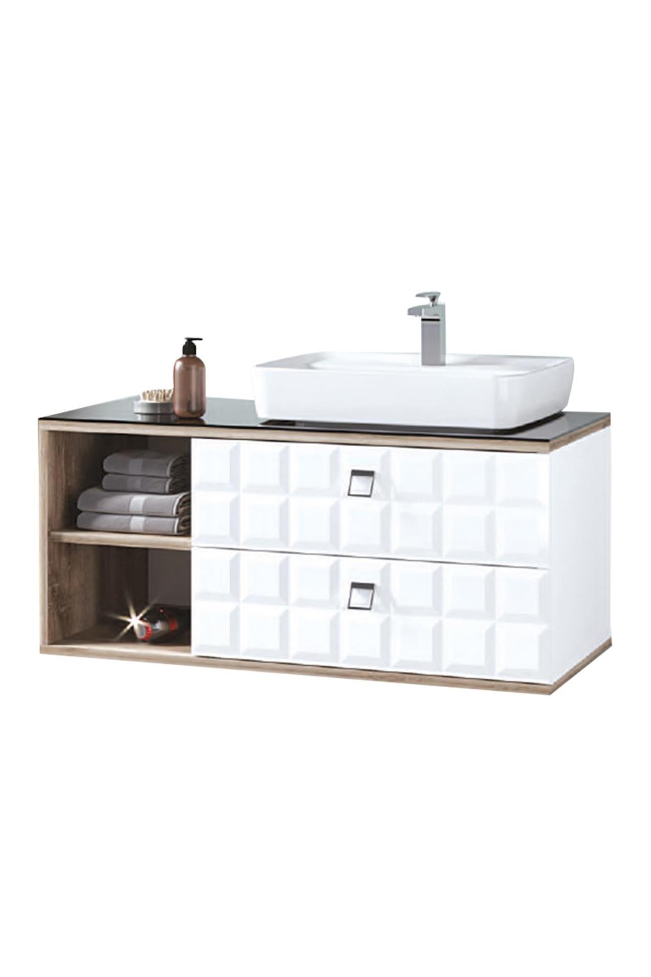 Turkuaz Duru Lavabo 50*40 cm, Denko Oscar Banyo Alt Dolabı