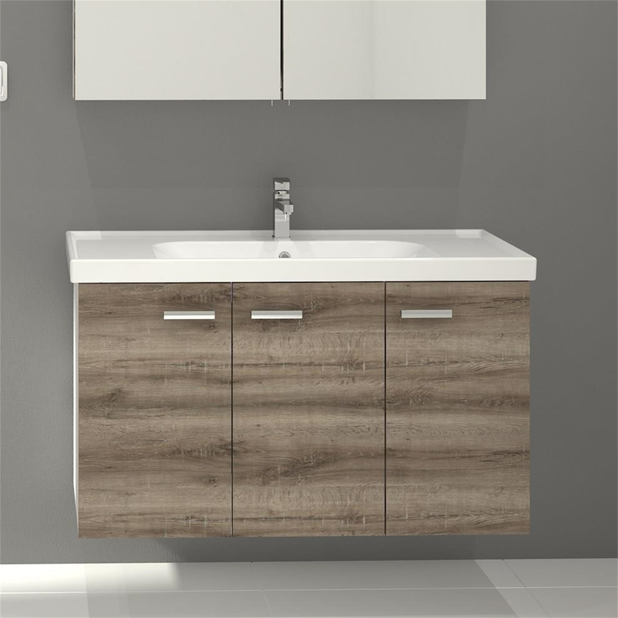Turkuaz Frame Etajerli Lavabo 100*45cm ve Terra Banyo Dolabı-Alize