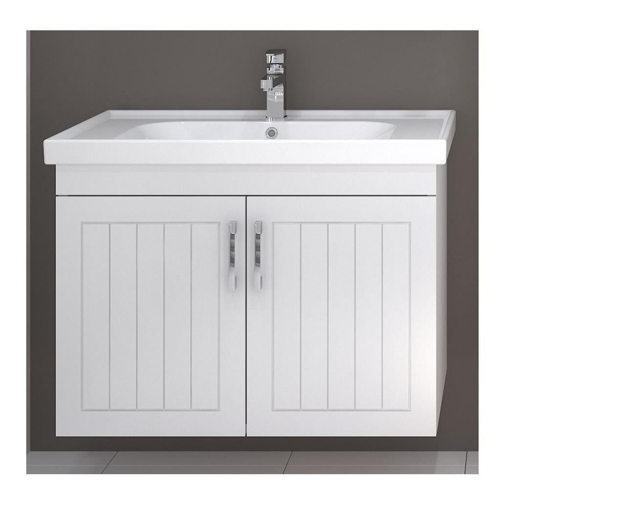 Turkuaz Frame Etajerli Lavabo 80*45 cm ve Lotus 80 Alt Modülü