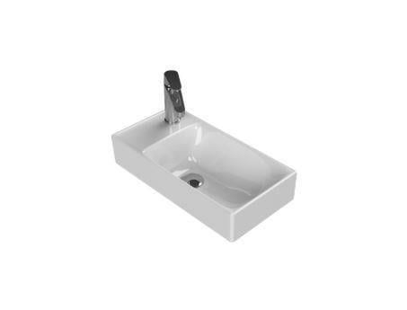 Turkuaz Sharp Etajer Uyumlu Lavabo 50*25 cm (Soldan Batarya Delikli)