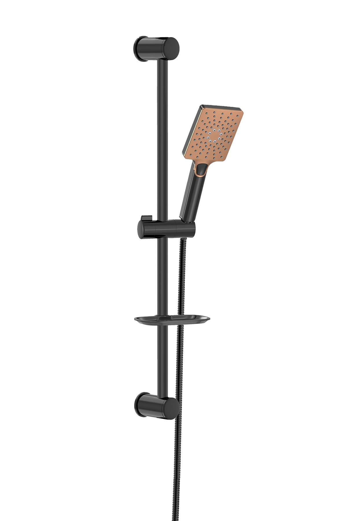 Valtemo Maxima Bronze Black Sürgülü Siyah Duş Takımı Seti VS-6760
