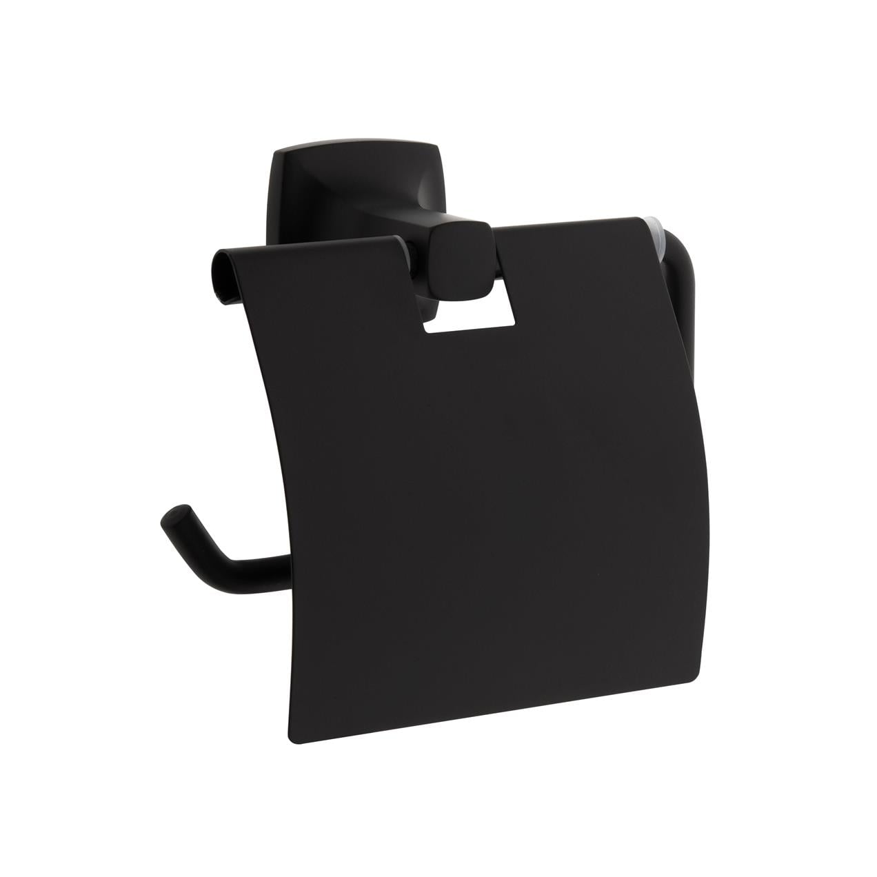 Vitra Base 400 Mat Siyah Kapaklı Tuvalet Kağıtlığı A4412336