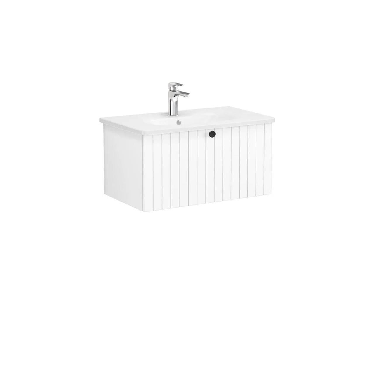Vitra Root Groove 80 cm Beyaz Çekmeceli Banyo Dolabı Alt Modül Lavabo