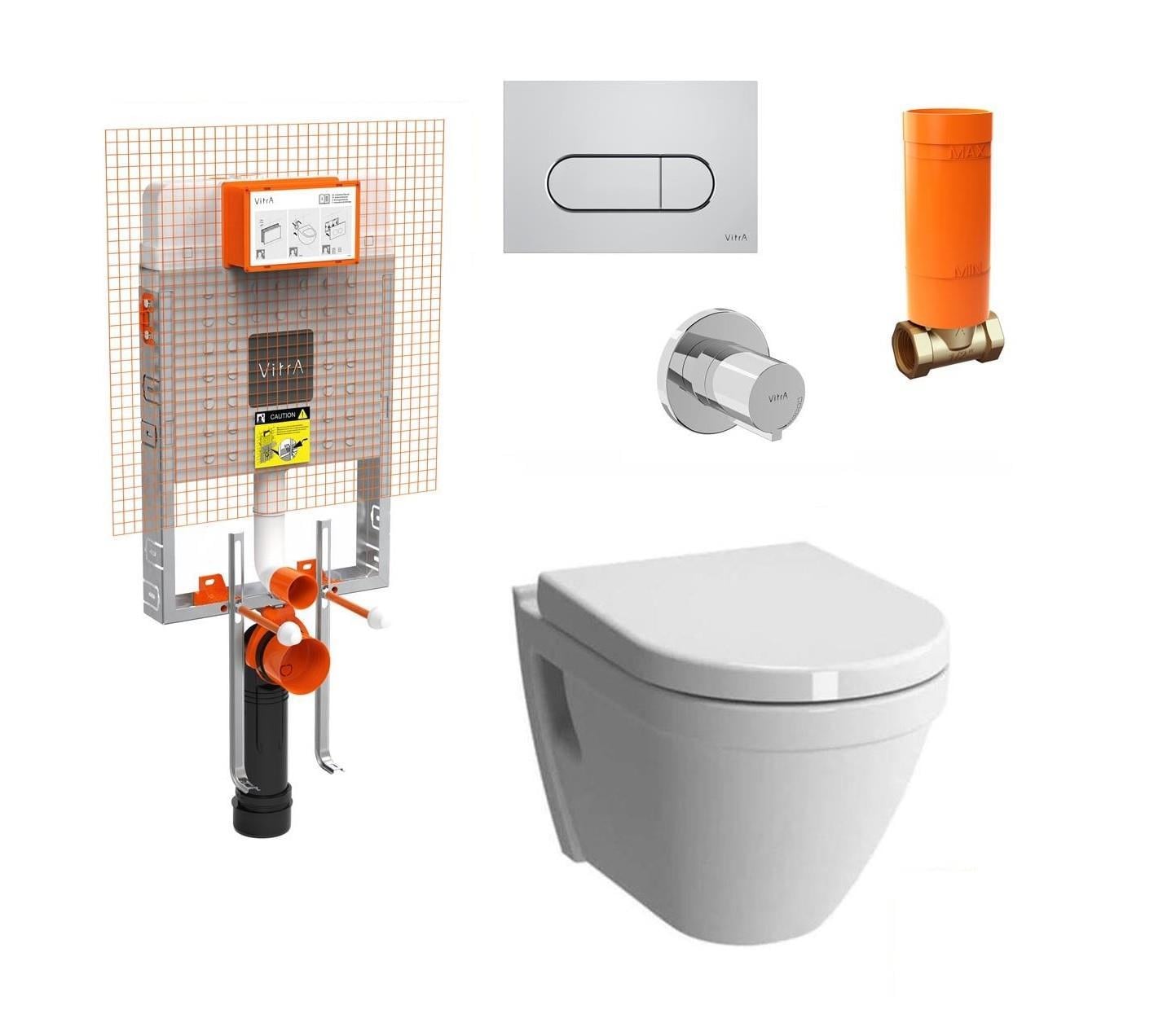 Vitra S50 Asma Klozet ve Vitra Gömme Rezervuar Tam Set 800-2027