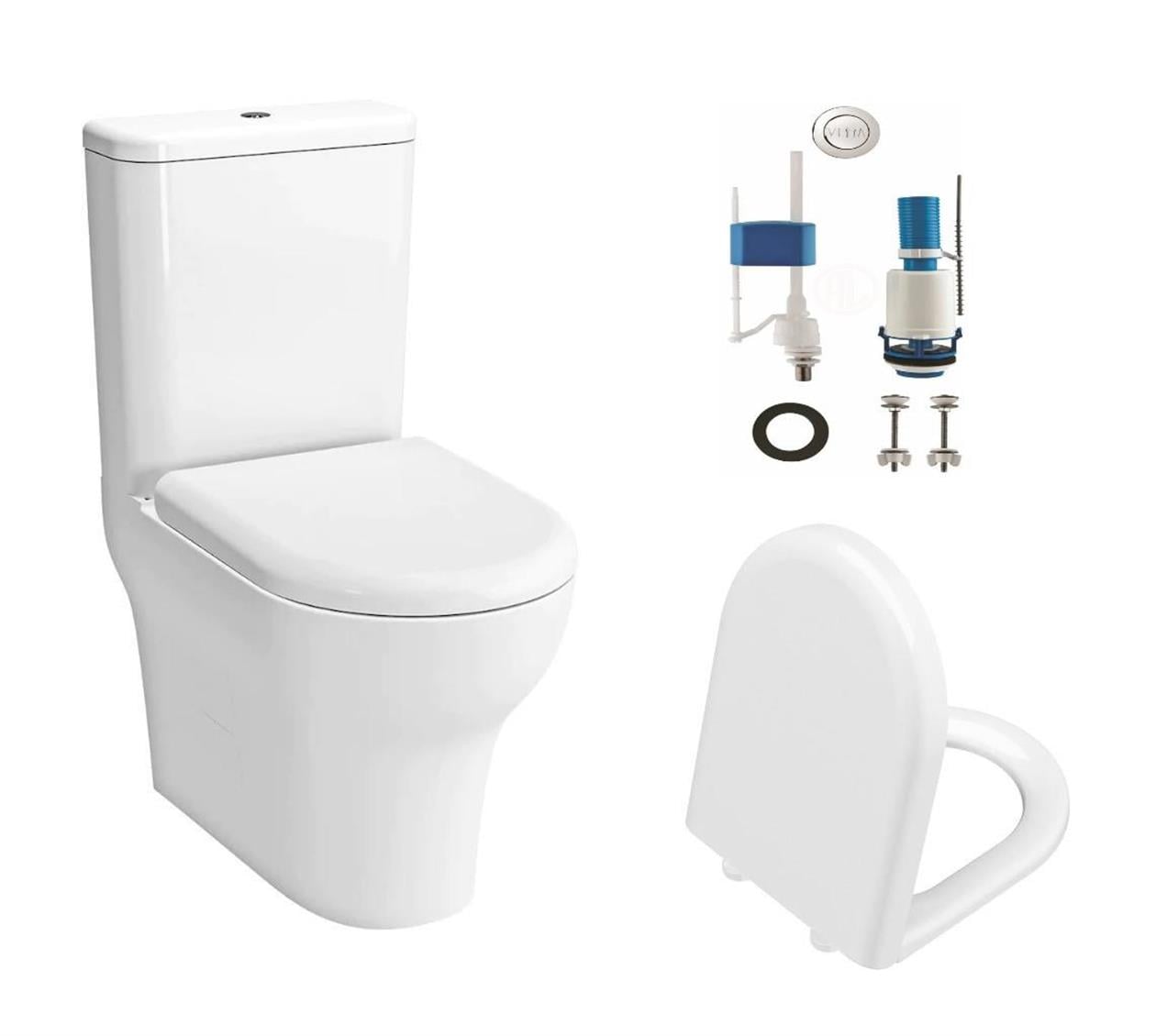 VitrA Zentrum Duvara Sıfır Klozet, Rezervuar, İç Takım ve Yavaş Kapanan Kapak 5780L003-0092
