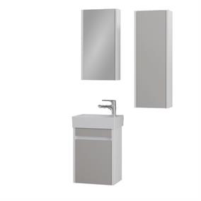 Denko Natalia 40 cm MDF Kül Gri Banyo Dolabı Takımı ve Boy Dolabı