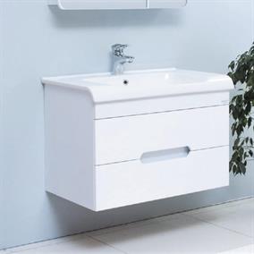 Denko Tuana 80 cm MDF Beyaz Banyo Dolabı Alt Modül ve Lavabo
