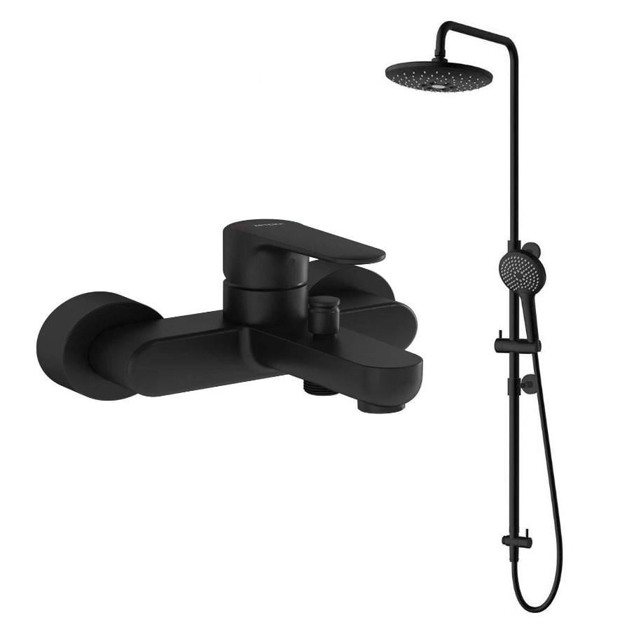 Artema Root Round Banyo Batarya VitrA Joy 3C Mat Siyah Tepe Duş Seti A4579836