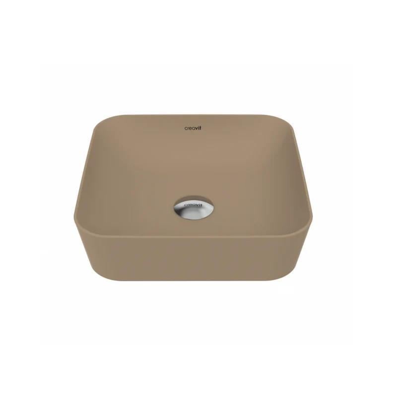 Creavit Ultra Kare Tezgah Üstü Çanak Lavabo 40 cm Mat Cappuccino UL040-00CM00E-0000