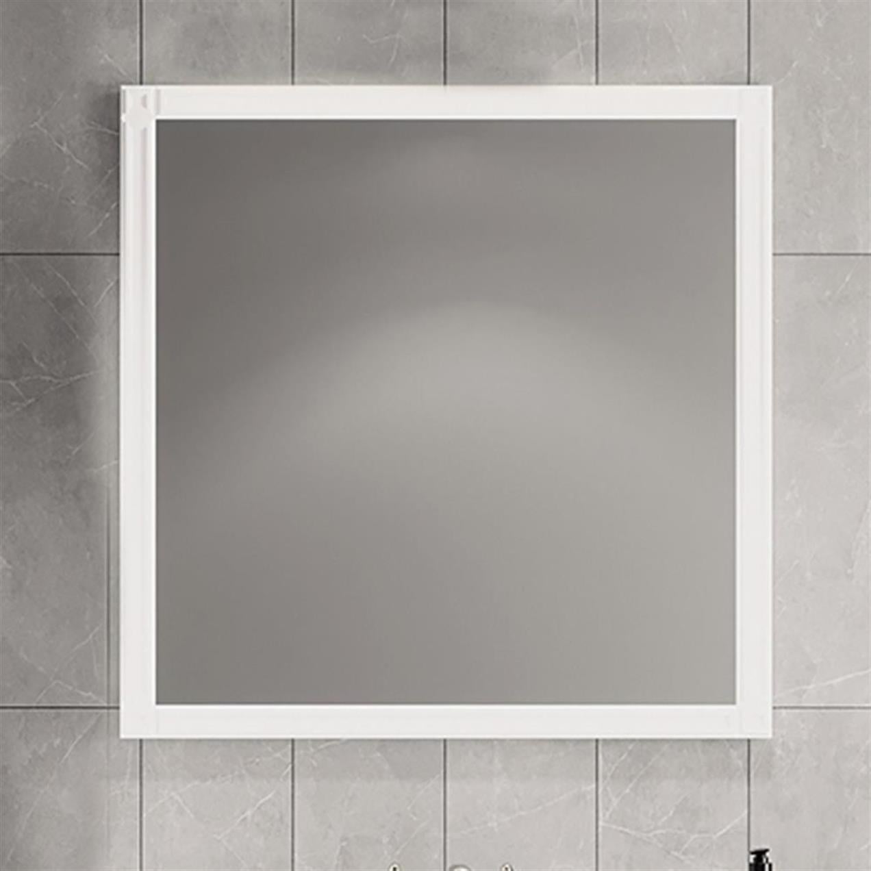 Denko Albatros 80 cm MDF Beyaz Banyo Dolabı Aynalı Üst Modülü