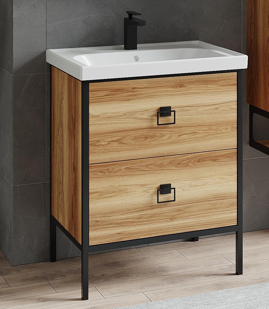 Denko Dila 65 cm (Hazar) Banyo Dolabı (Alt Modül Lavabo)