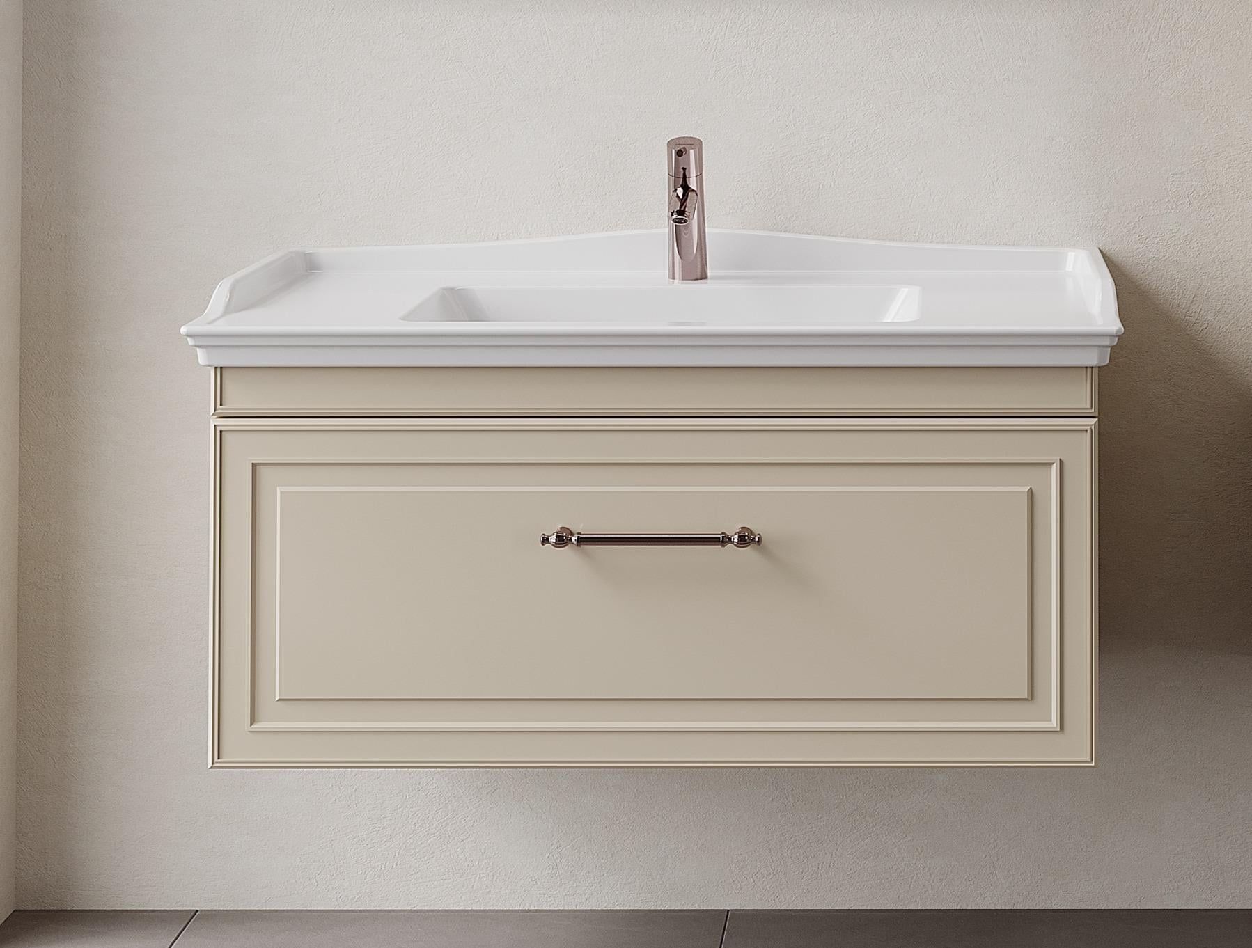 Denko Era 100 cm (Bej) Banyo Dolabı (Alt Modül Lavabo)