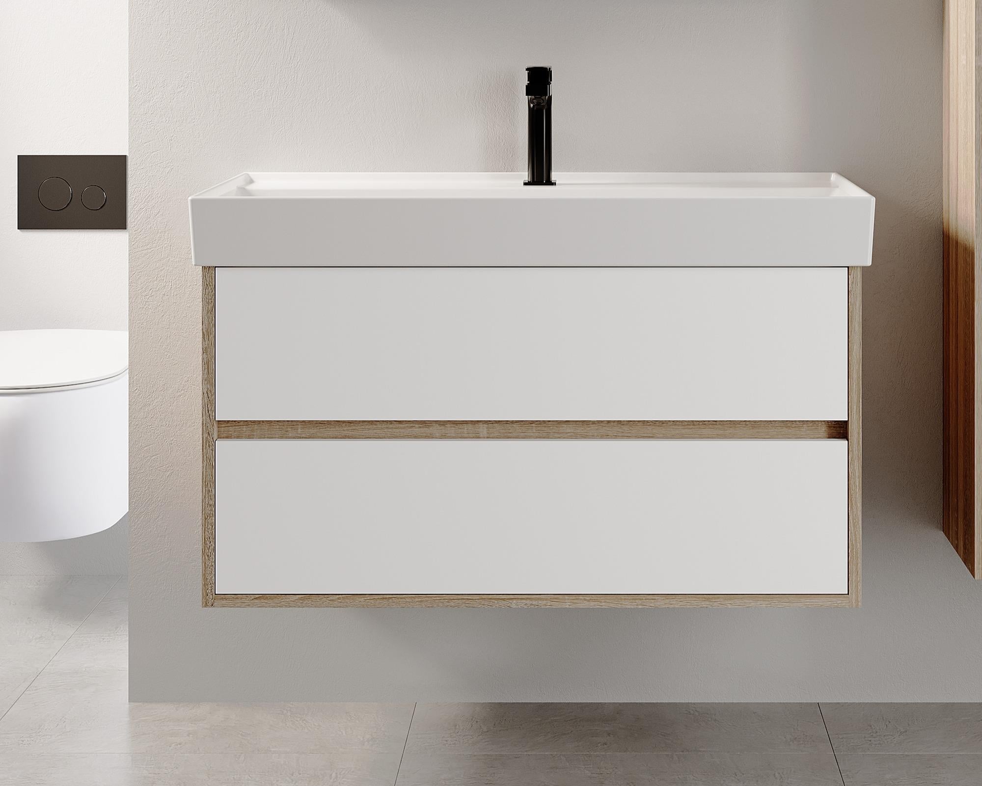 Denko Forever 100 cm (Beyaz) Banyo Dolabı (Alt Modül Lavabo)
