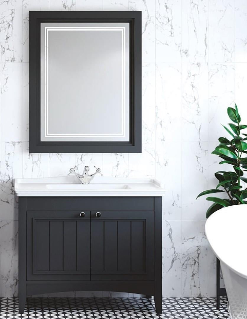 Denko Helena 100 cm MDF Füme Banyo Dolabı Takımı