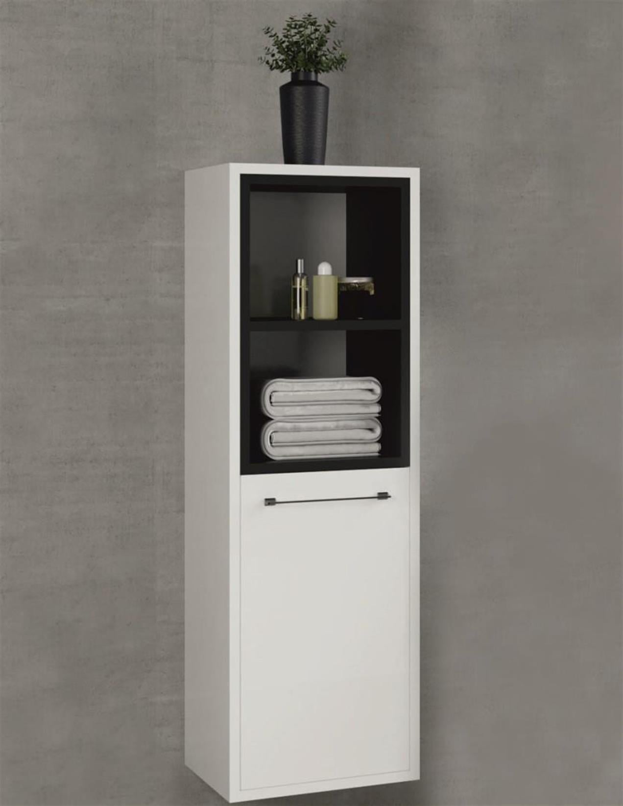 Denko Latte 35 cm MDF Beyaz Banyo Boy Dolabı