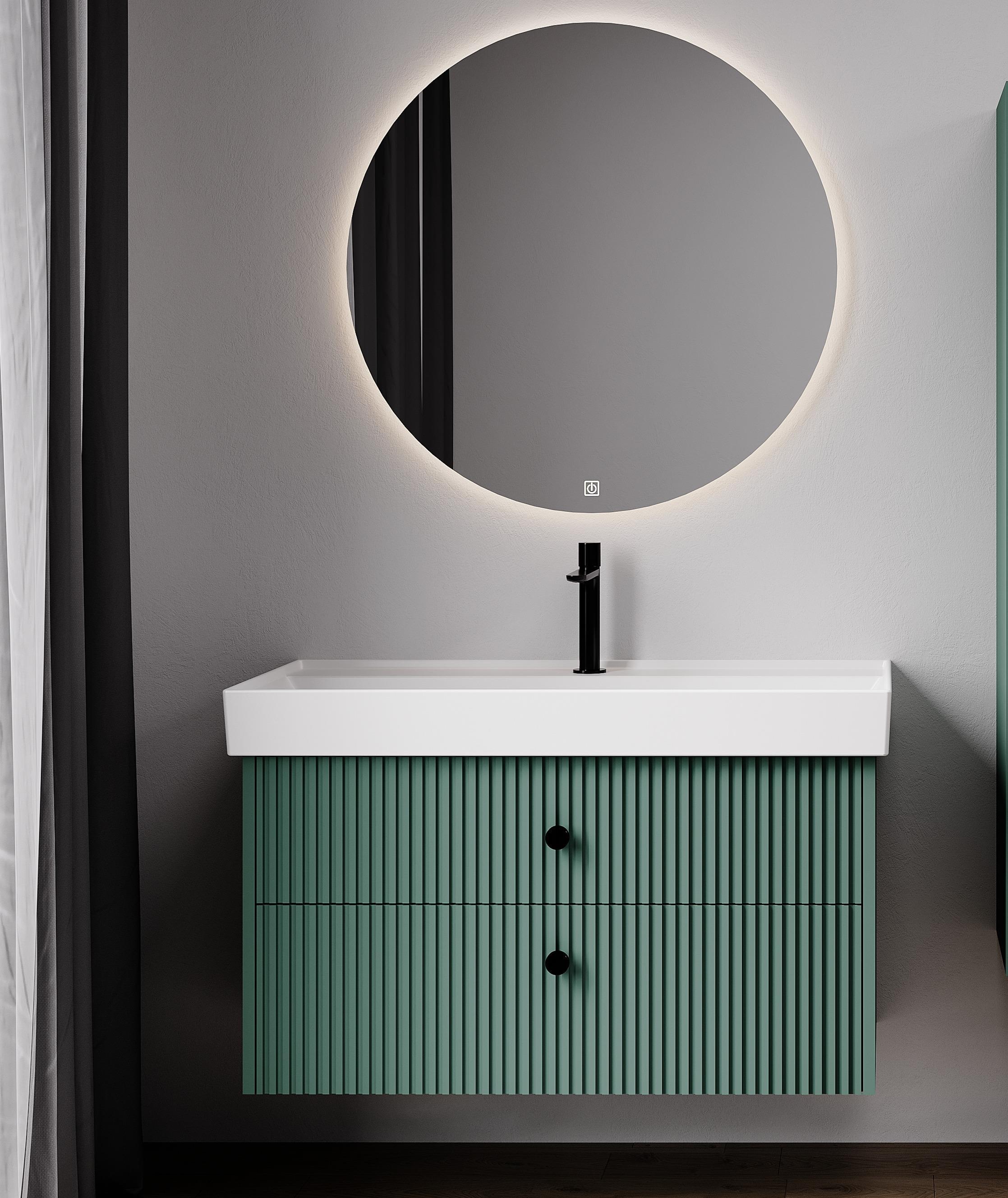 Denko Marsilya 100 cm (Beyoğlu Yeşil) Banyo Dolabı Takımı