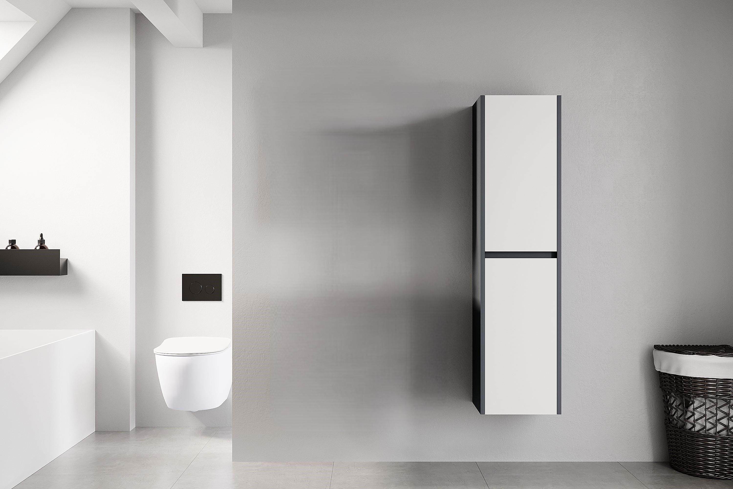 Denko Milano 35 cm Antrasit Beyaz Banyo Boy Dolabı