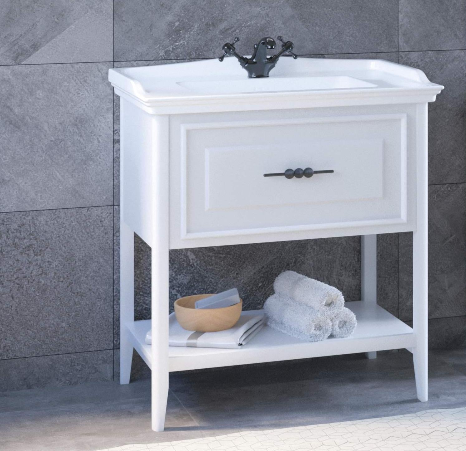 Denko Öykü 80 cm (Beyaz) Banyo Dolabı (Alt Modül Lavabo)