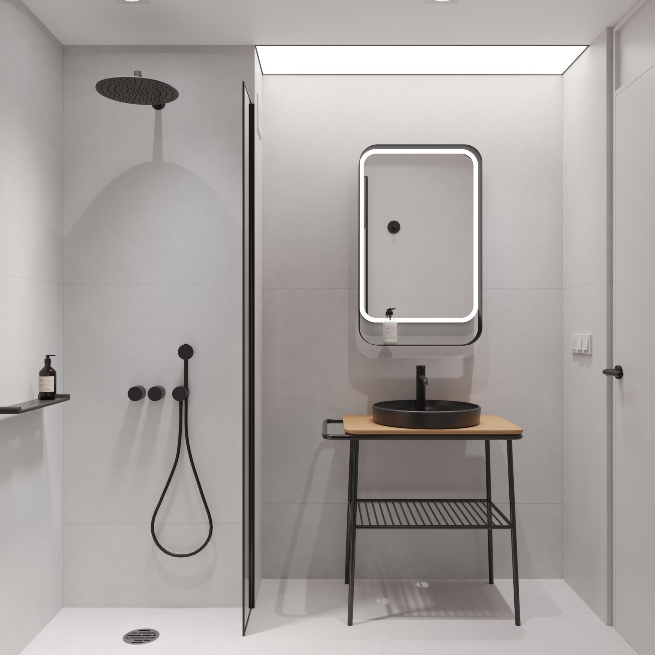 Denko Perast 95 cm (Siyah) Banyo Dolabı Takımı