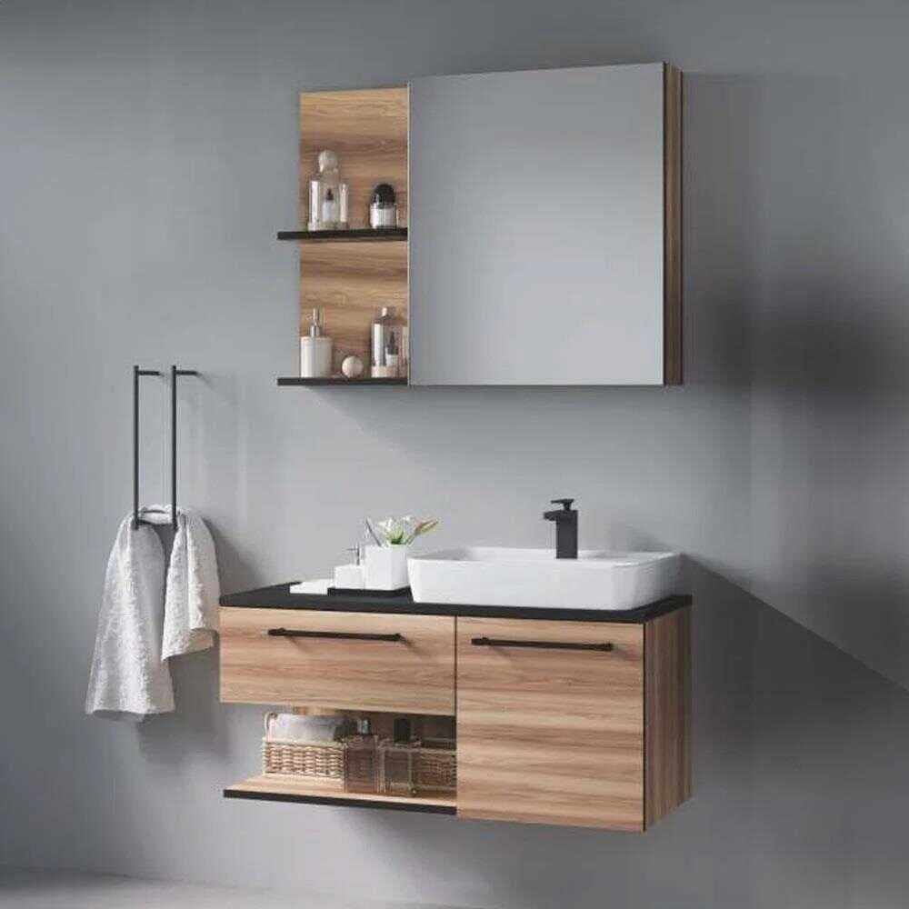 Denko Piramit 90 cm MDF Banyo Dolabı Takımı
