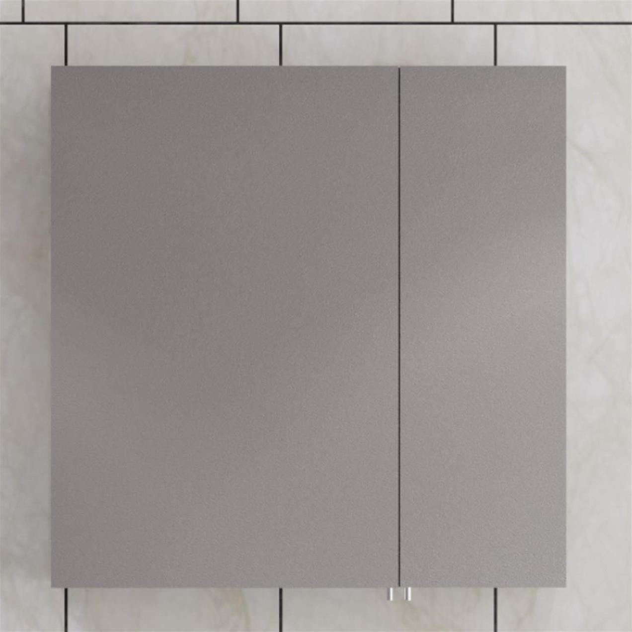 Denko Royal 90cm MDF Albatros Gri Banyo Dolabı Aynalı Üst Modül