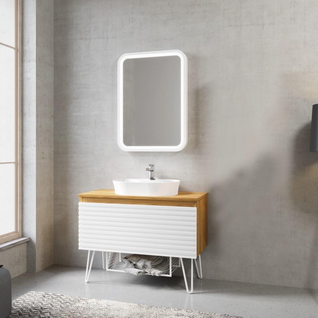 Denko Taylan 85 cm MDF Beyaz Banyo Dolabı Takımı