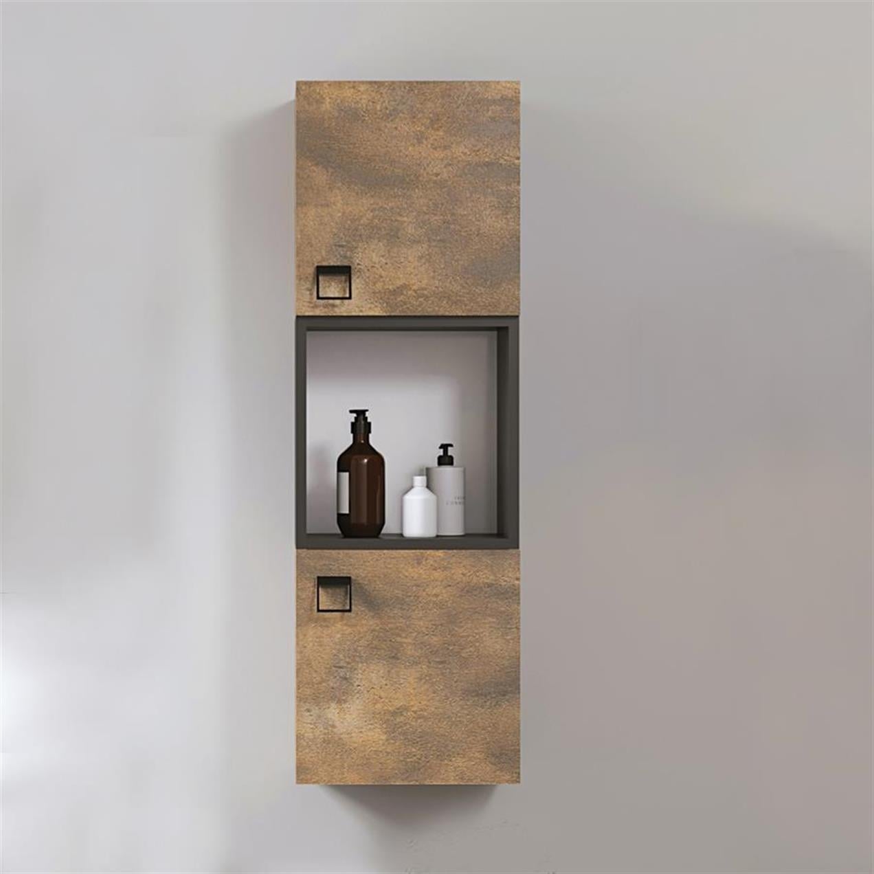 Denko Verona 35 cm MDF Bronz-Gri Banyo Boy Dolabı