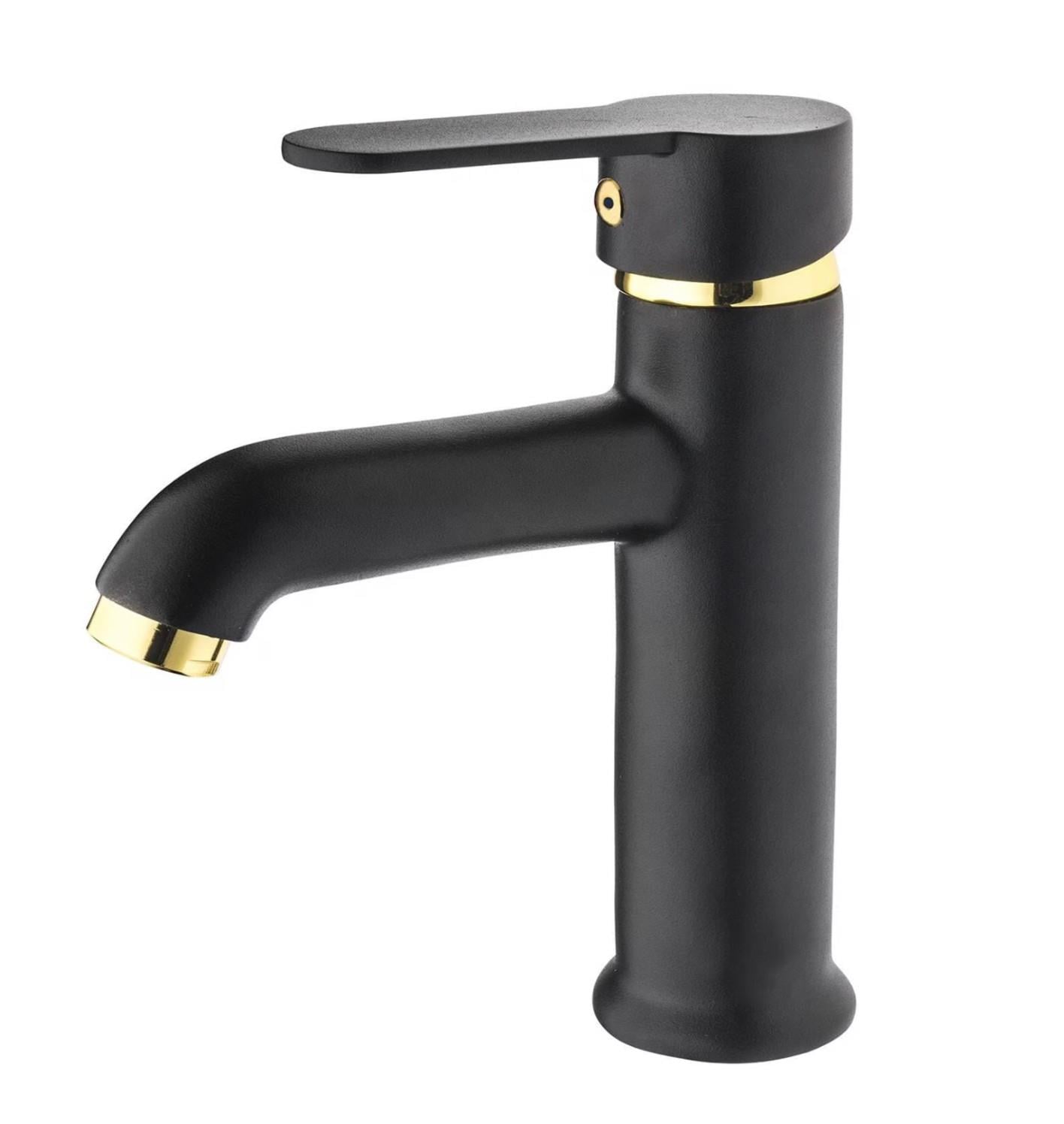 Gms Zirve Siyah Altın Lavabo Musluk Bataryası ZRV200 Çift Giriş