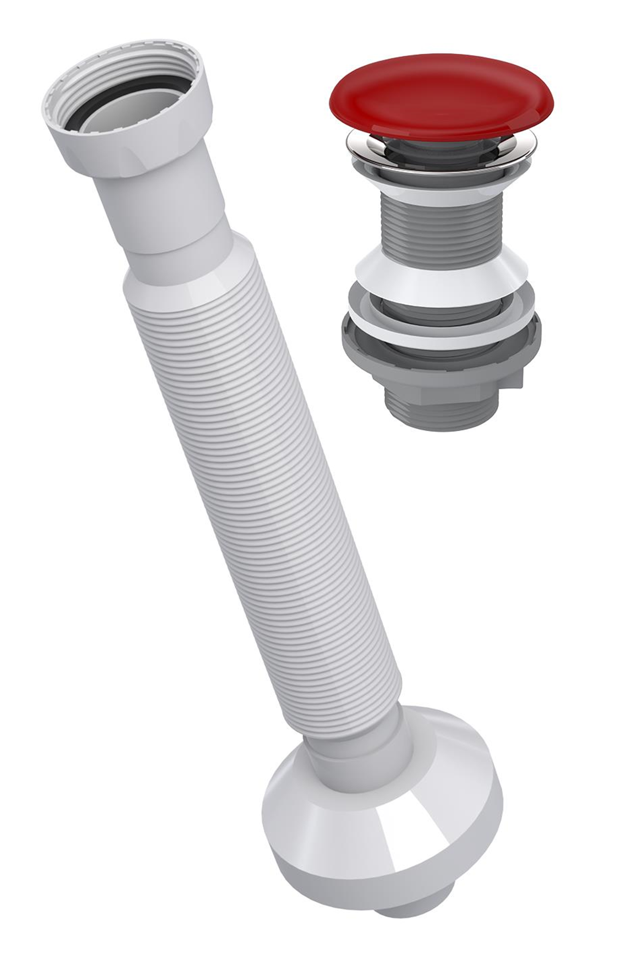 Monavit Seramik Kapak Kırmızı Klik Klack Lavabo Süzgeci Ø32 Sifon