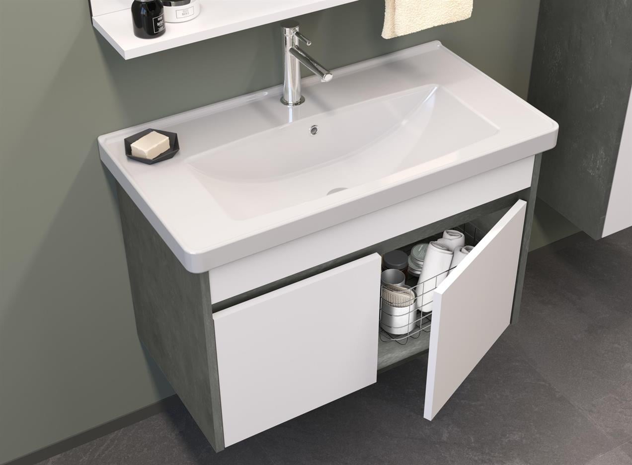 Orka Aydos 65 cm MDF Banyo Dolabı Alt Modül ve Lavabo