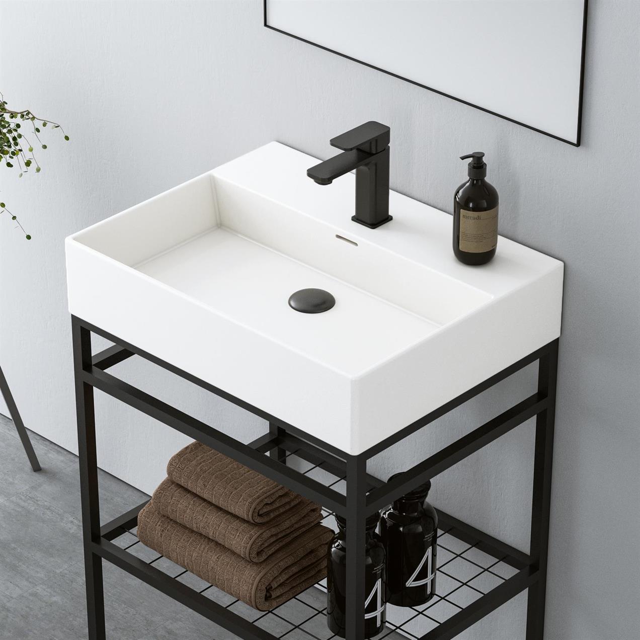 Orka Capetown 60 cm Beyaz Banyo Dolabı Alt Modül ve Lavabo