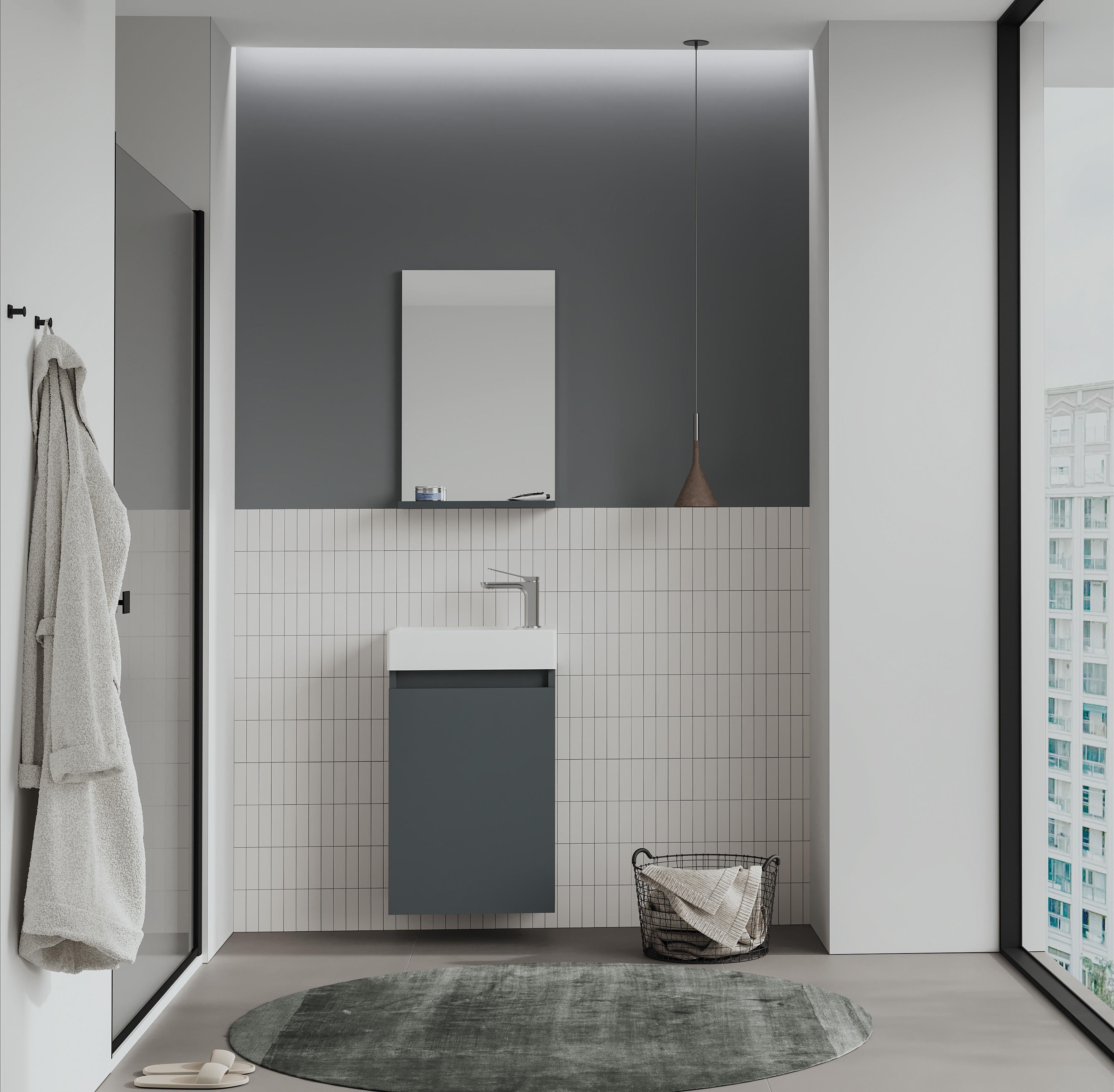 Orka Conza 45 cm Antrasit Banyo Dolabı Takımı 