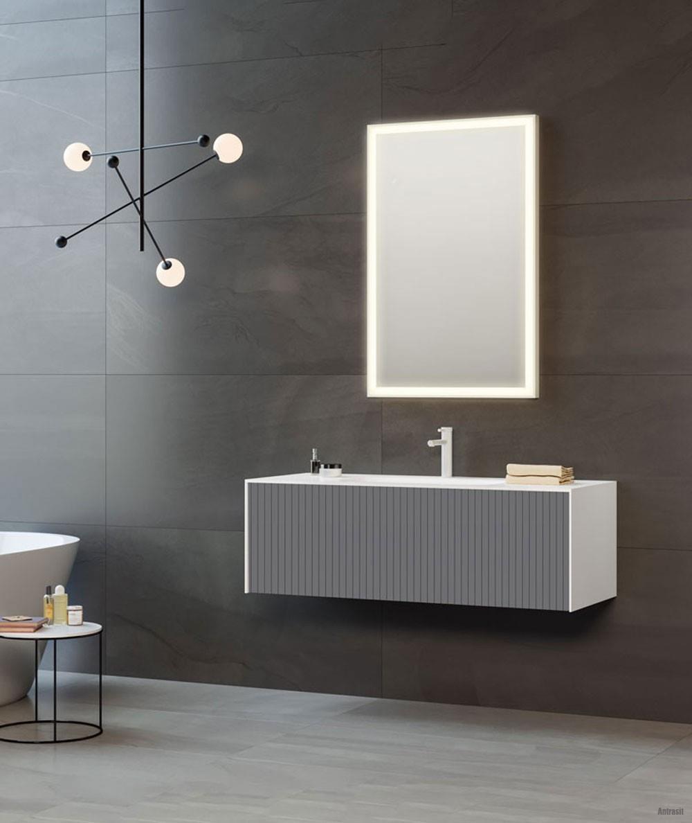 Orka Cube 100 cm Mat Antrasit Banyo Dolabı Takımı