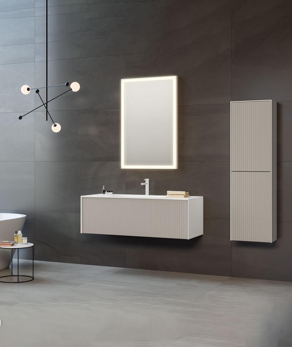 Orka Cube 80 cm Vizon Banyo Dolabı Takımı ve Boy Dolabı
