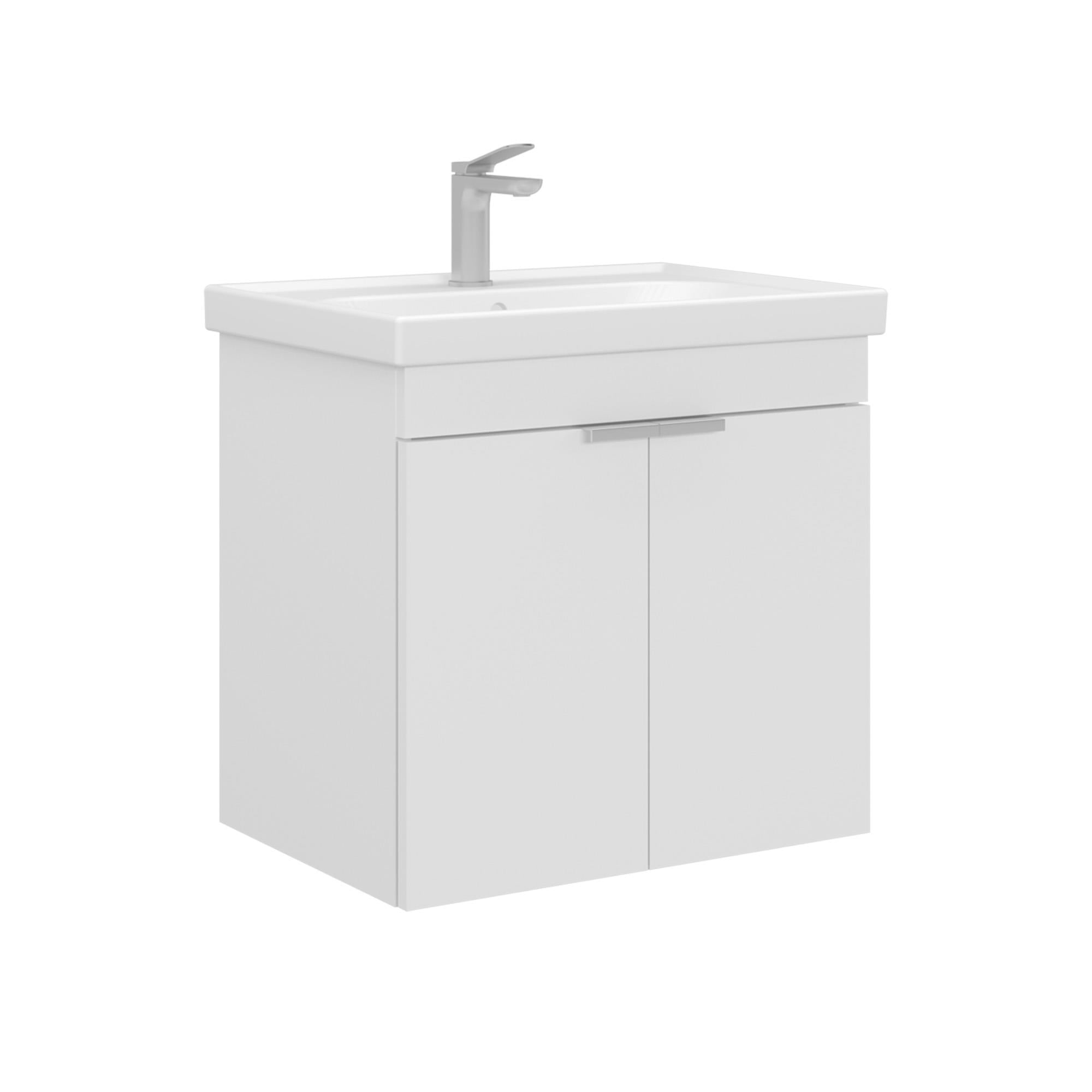 Orka Desna 60 cm Mat Beyaz Banyo Dolabı Alt Modül Lavabo