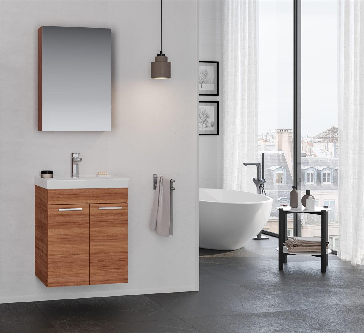 なおページ Orka Enez 65 cm Teak Banyo Dolabı Takımı