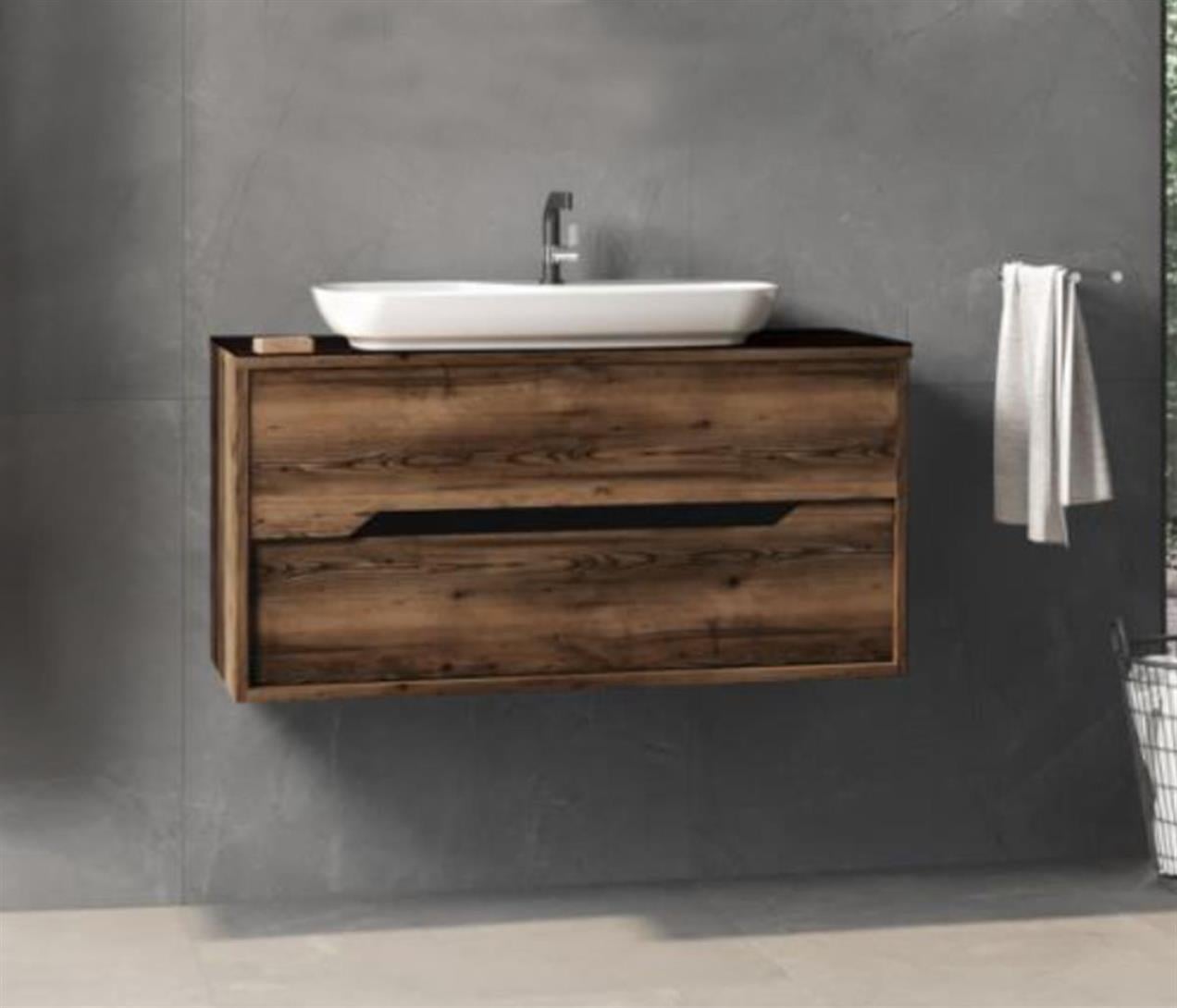 Orka Galia 100 cm MDF Lidya Banyo Dolabı Alt Modül ve Lavabo