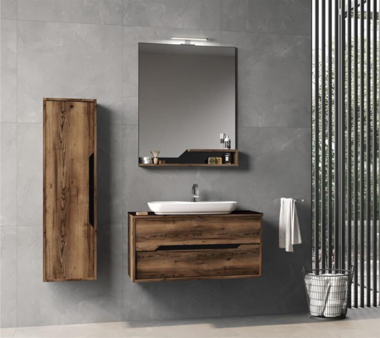 Orka Galia 100 cm MDF Lidya Banyo Dolabı Takımı ve Boy Dolabı