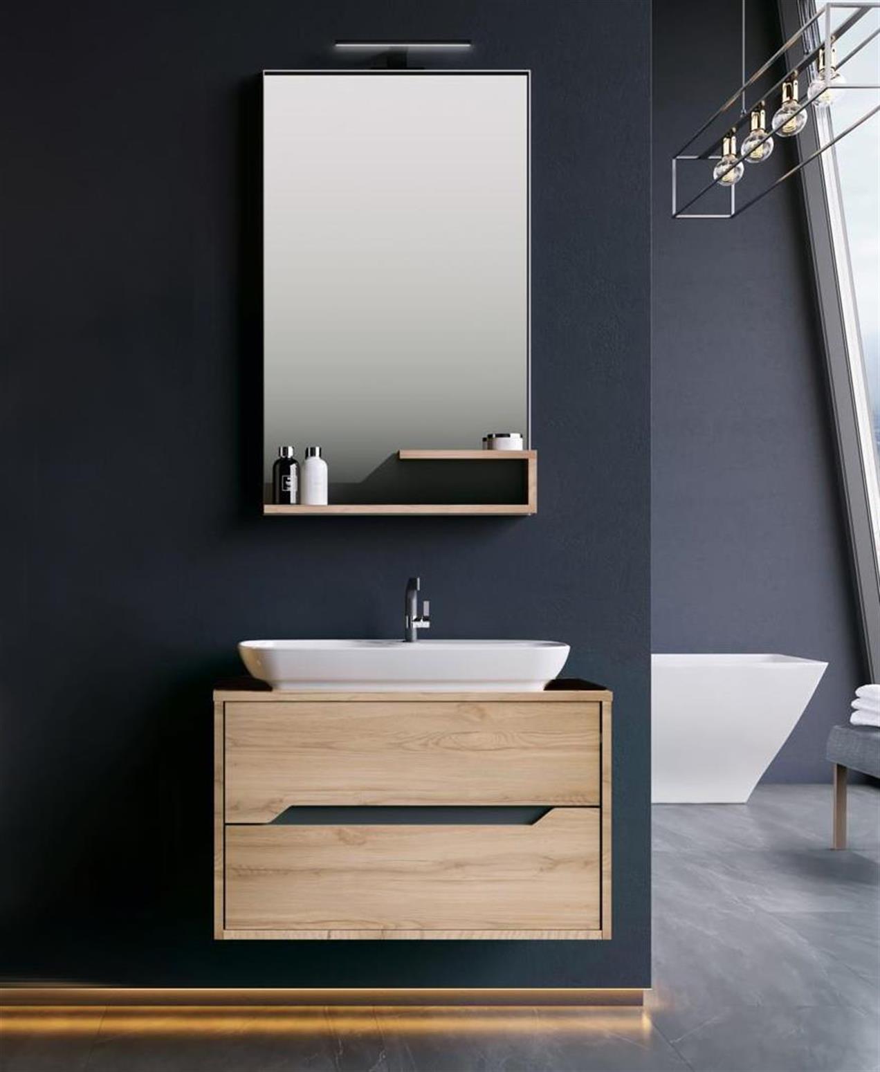 Orka Galia 80 cm MDF Legnano Banyo Dolabı Takımı