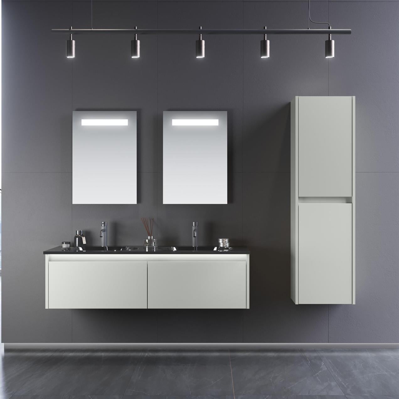 Orka Lisbon 132 cm MDF Kaşmir Banyo Dolabı Takımı ve Boy Dolabı