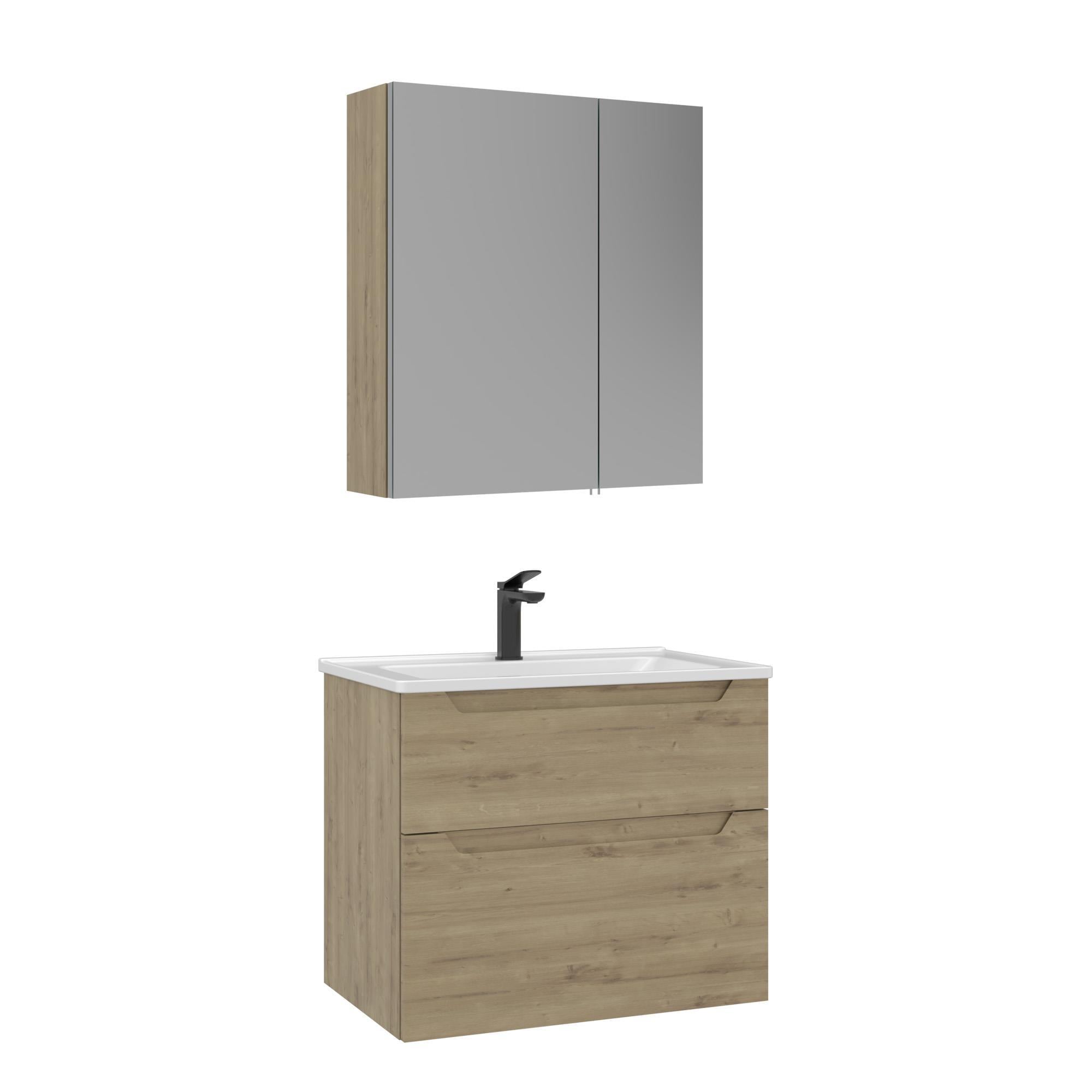Orka Messina 65 cm Meşe Banyo Dolabı Takımı