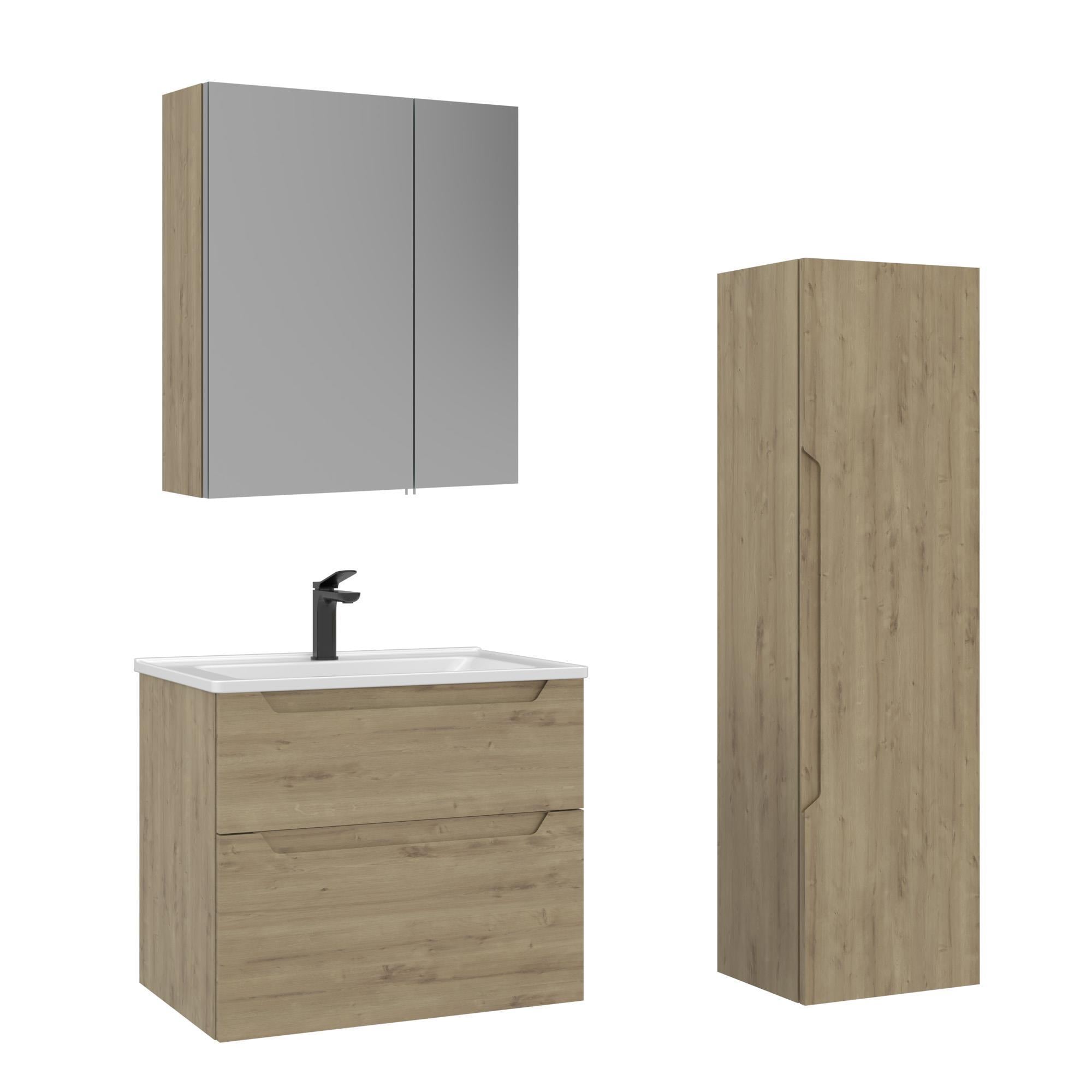 Orka Messina 65 cm Meşe Banyo Dolabı Takımı ve Boy Dolabı