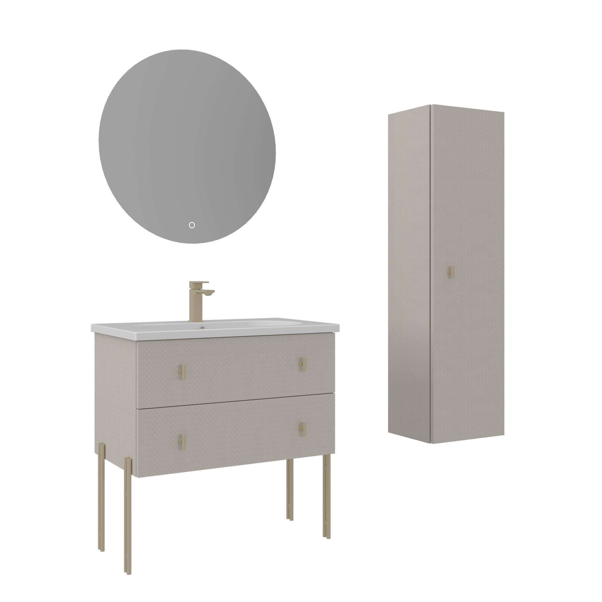 Orka Milazzo 80 cm Callisto Ayaklı Banyo Dolabı Takımı ve Boy Dolabı