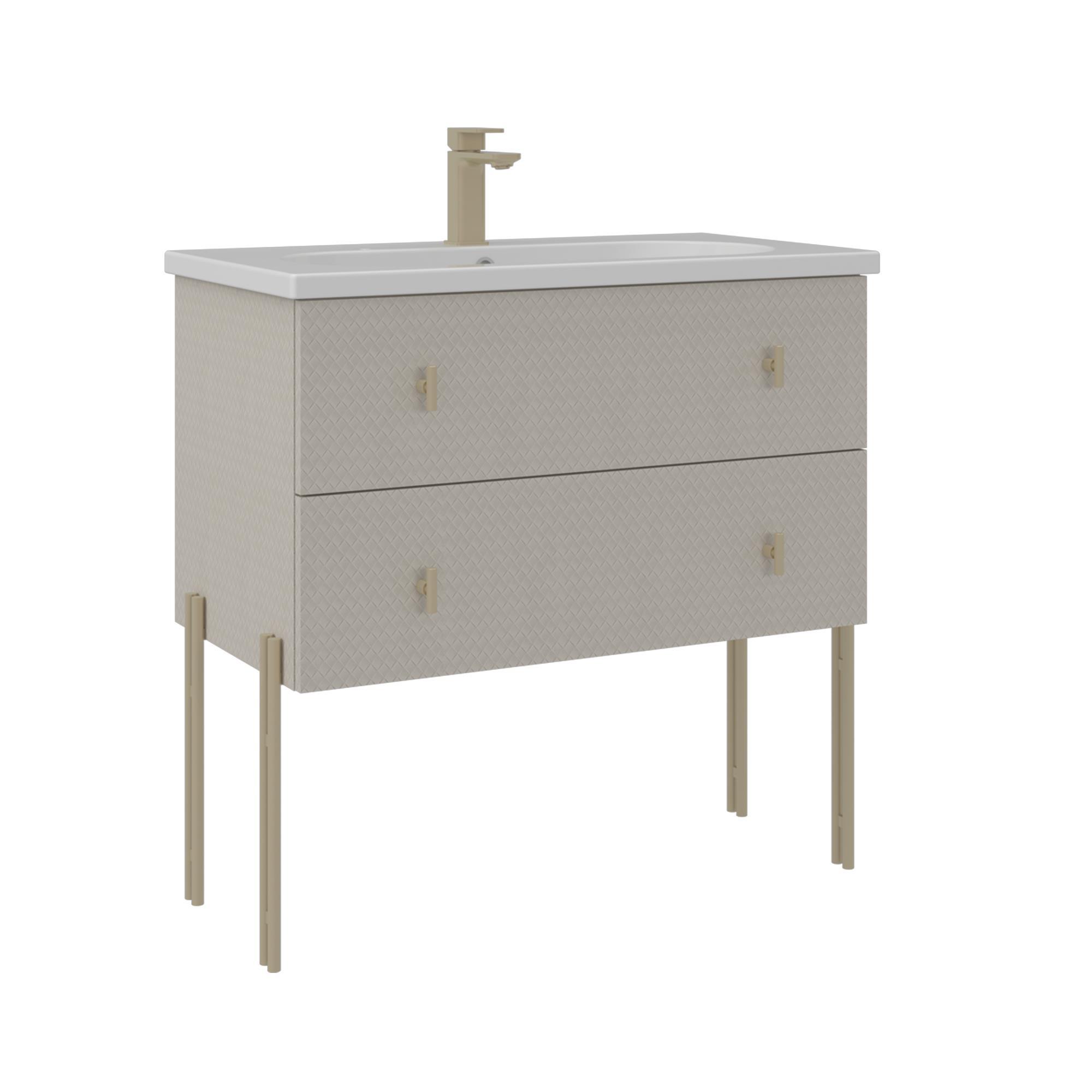 Orka Milazzo 80 cm Callisto Ayaklı Banyo Dolabı Alt Modül Lavabo