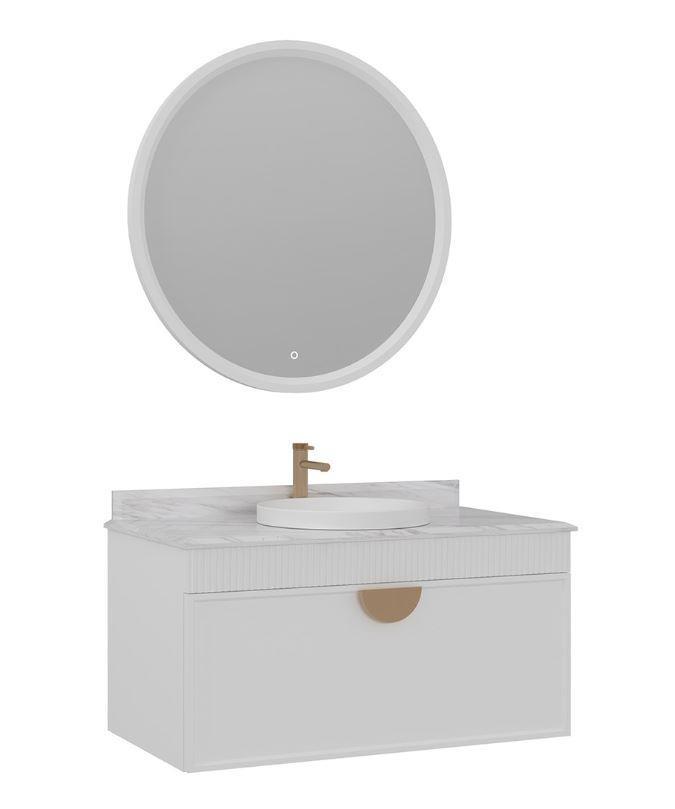 Orka Molino 100 cm Beyaz Banyo Dolabı Takımı