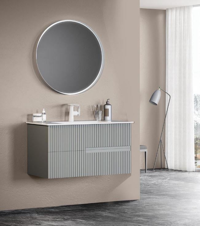 Orka Moonlight 70 cm Mat Gri Banyo Dolabı Takımı