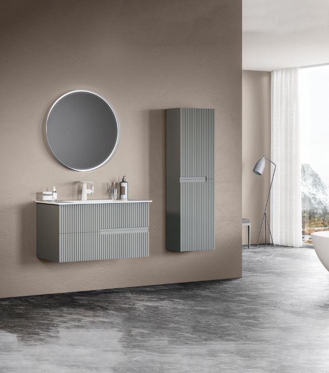 Orka Moonlight 70 cm Mat Gri Banyo Dolabı ve Boy Dolabı Takımı