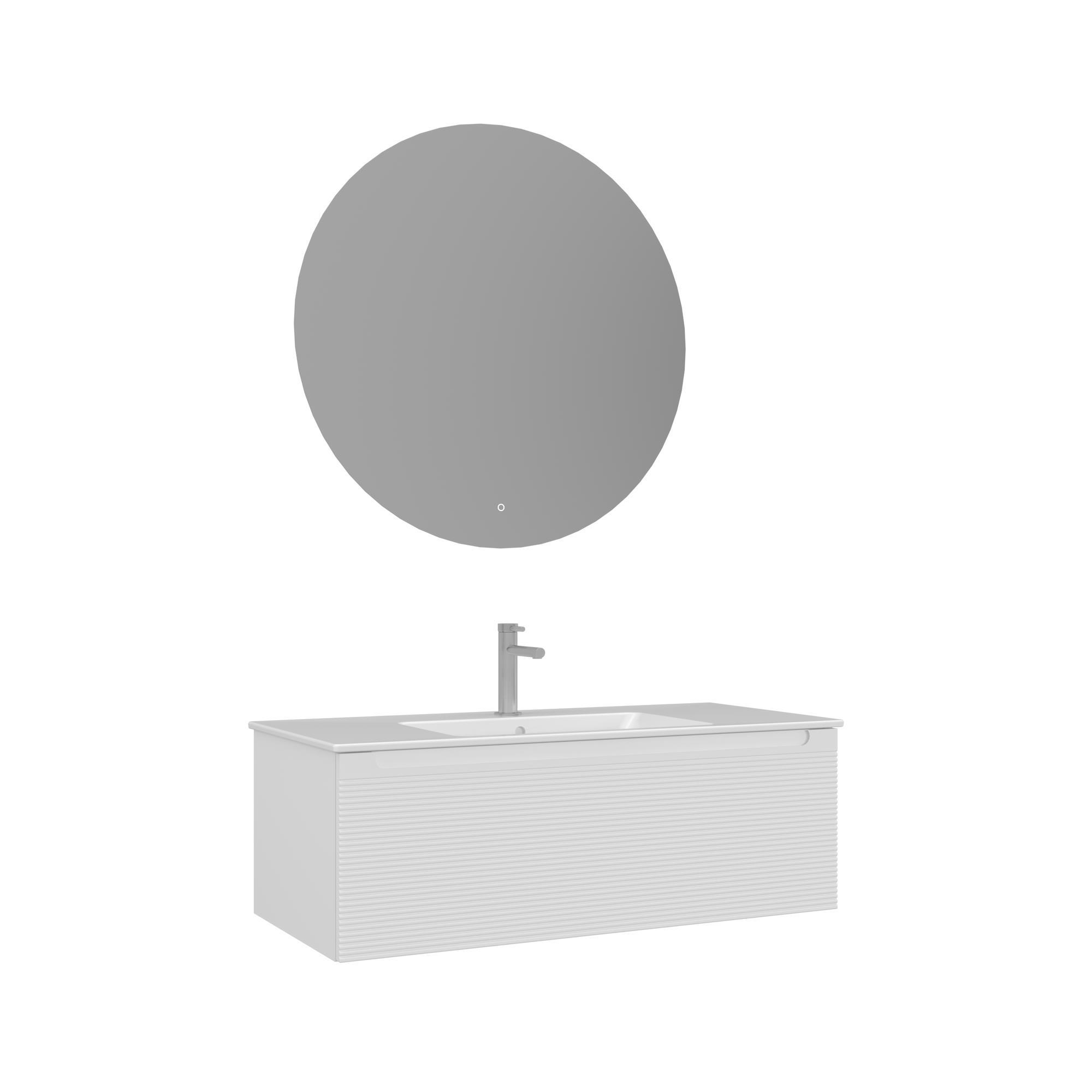 Orka Olbia 100 cm Mat Beyaz Banyo Dolabı Takımı